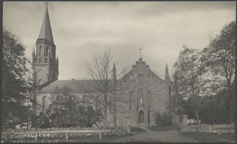 Postcard, Viljandi Paulus Church