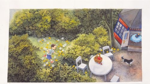 Diapositiiv.  Ilon Wiklandi illustratsioon: Var är Sammeli? Värviline. 12,5*10 cm.
