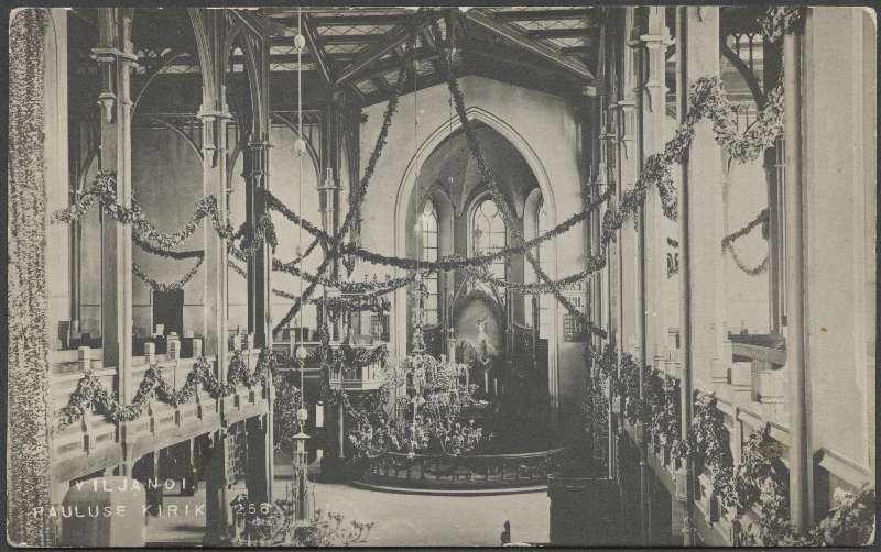 Postcard, Viljandi Paulus Church