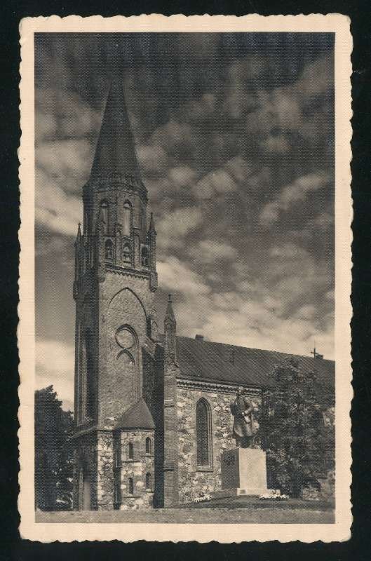 Postcard, captain Anton Irve Memory, Paulus Church