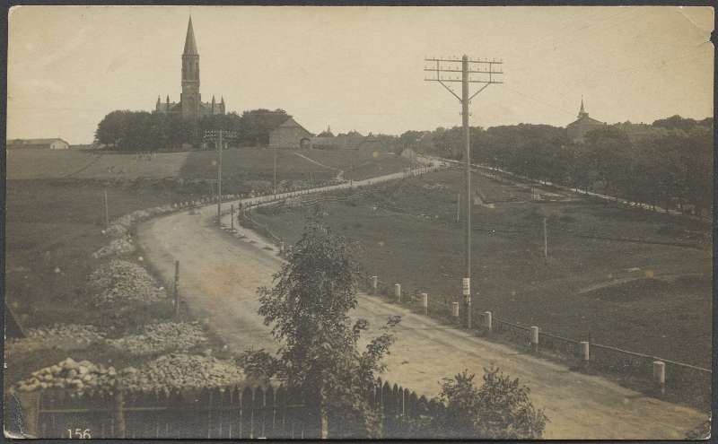 Postcard, Viljandi, Valuoja org, Vaksali tee, Pauluse church, sheep