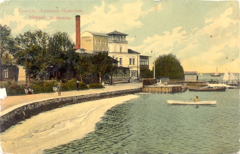 Postkaart. Jahtklubi sild villa Friedheimi juures enne 1914.
