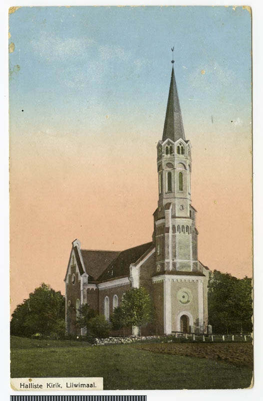Postcard, Halliste Church