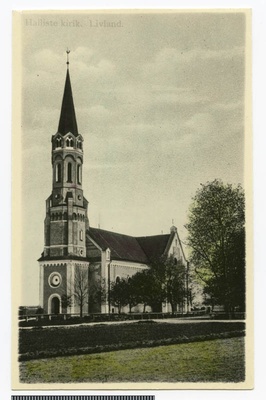 Postcard, Halliste Church  duplicate photo