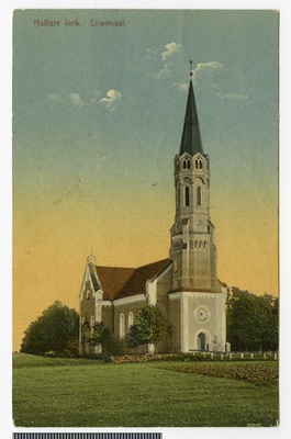Postcard, Halliste Church  duplicate photo