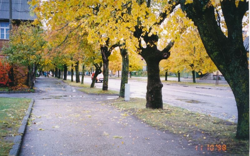 Värvifoto. Posti tänav Haapsalus. 1998.