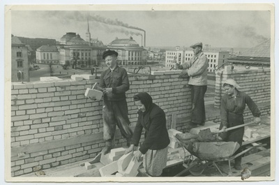 Tallinn, Construction of the research house on the Lenin alley.  duplicate photo
