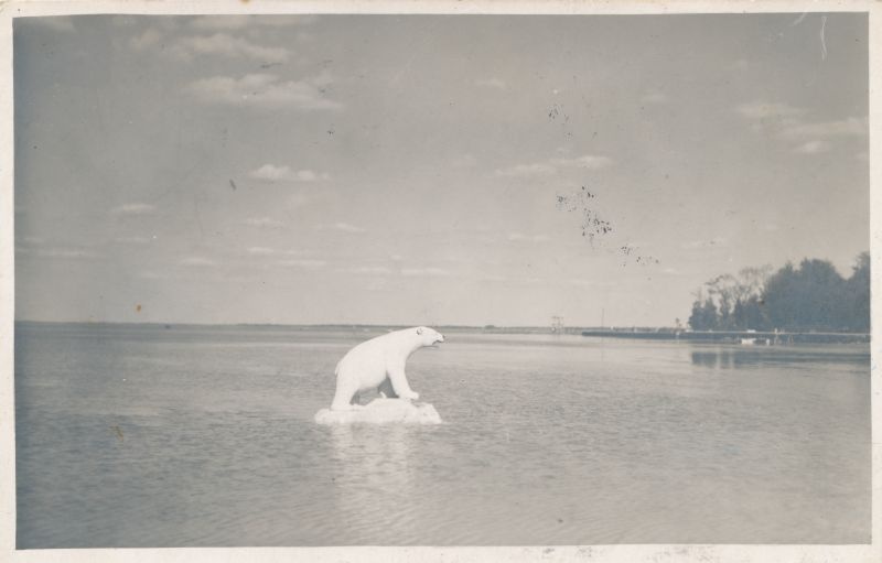 Foto. Jääkaru Tagalahes. Mustvalge.