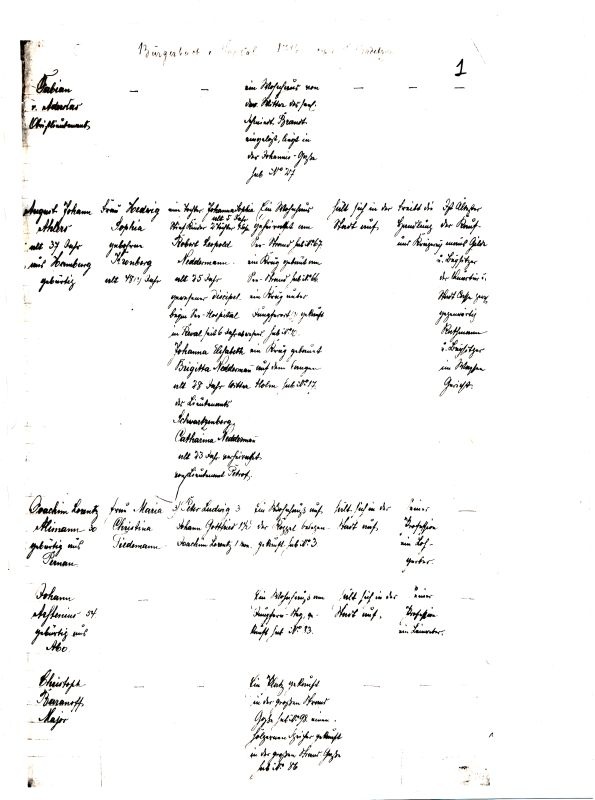 Fotokoopia. Väljavõte Haapsalu elanike nimekirjast. 1786.