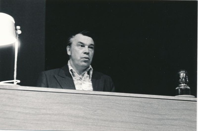 Foto. Vabariiklik muuseumitöötajate seminar Haapsalus 22.-24.05.1979.a. Kõnepuldis Fredi-Armand Tomps.  duplicate photo
