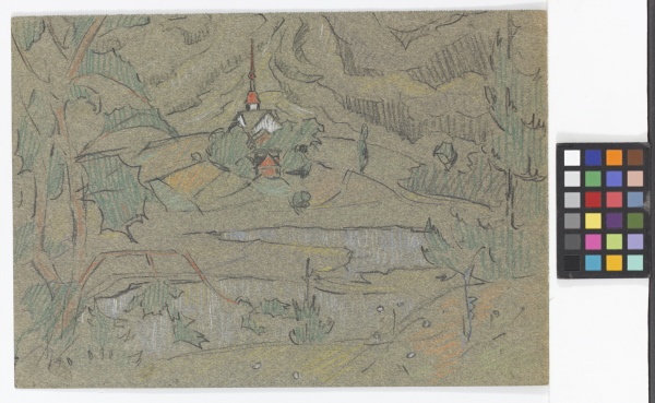 Otepää landscape with church