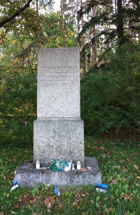German occupation in Estonia. The monument of the War of Independence in Reola. rephoto