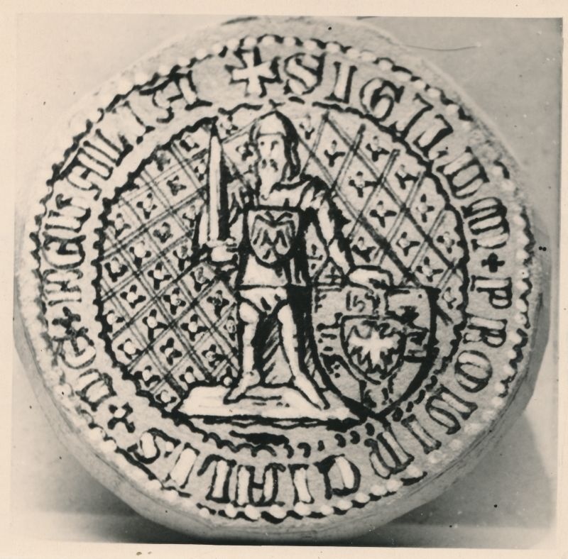Foto. Liivimaa ordumeister Burchhard von Dreilebeni pitser. 1345.