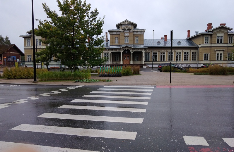 värviline trükipostkaart, Tartu, raudteejaama hoone, u 1920? rephoto