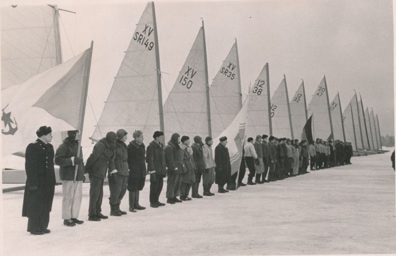 Foto. Matskohtumine jääpurjetamises Leningrad-Läti-Leedu-Eesti. 1963.