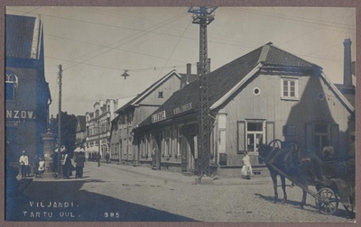 Photo, Viljandi, Tartu tn (ristmik Lossi tn), approx. 1925  duplicate photo