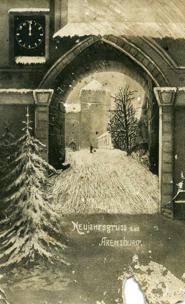 Jõulupostkaart Kuressaare kindlusega