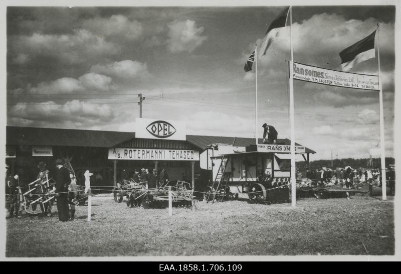 Opel represented AS Rotermanni Tehased pavilion at the 50th anniversary exhibition of the Estonian Farmers' Society in Tartu