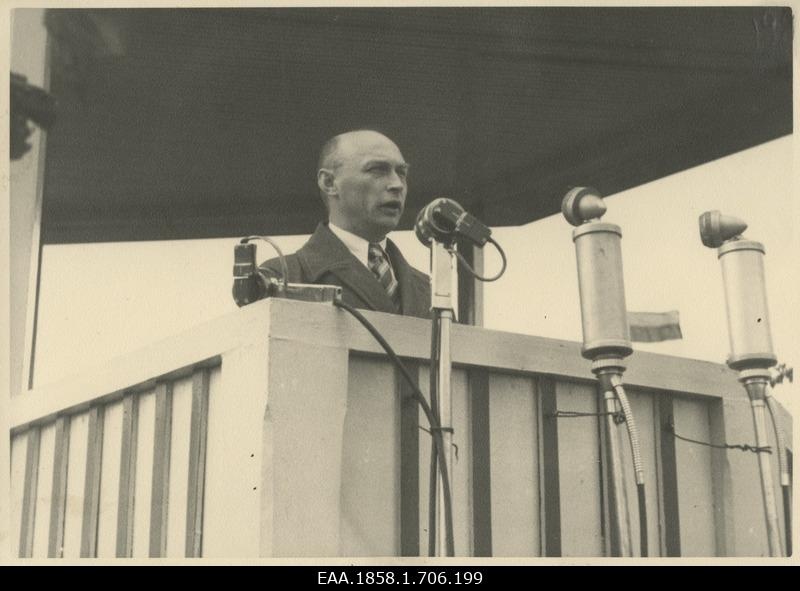 An unspecified person making a speech