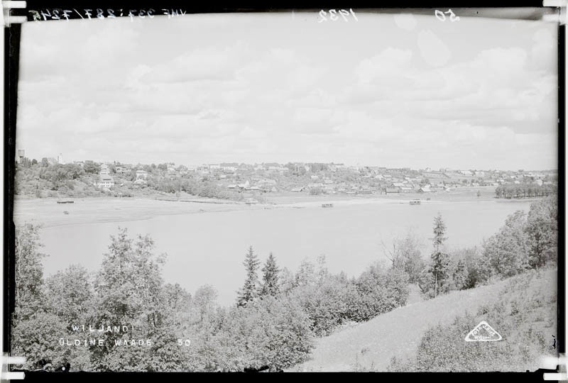 fotonegatiiv, Vaade vastas kaldalt Viljandi järvele, linnale