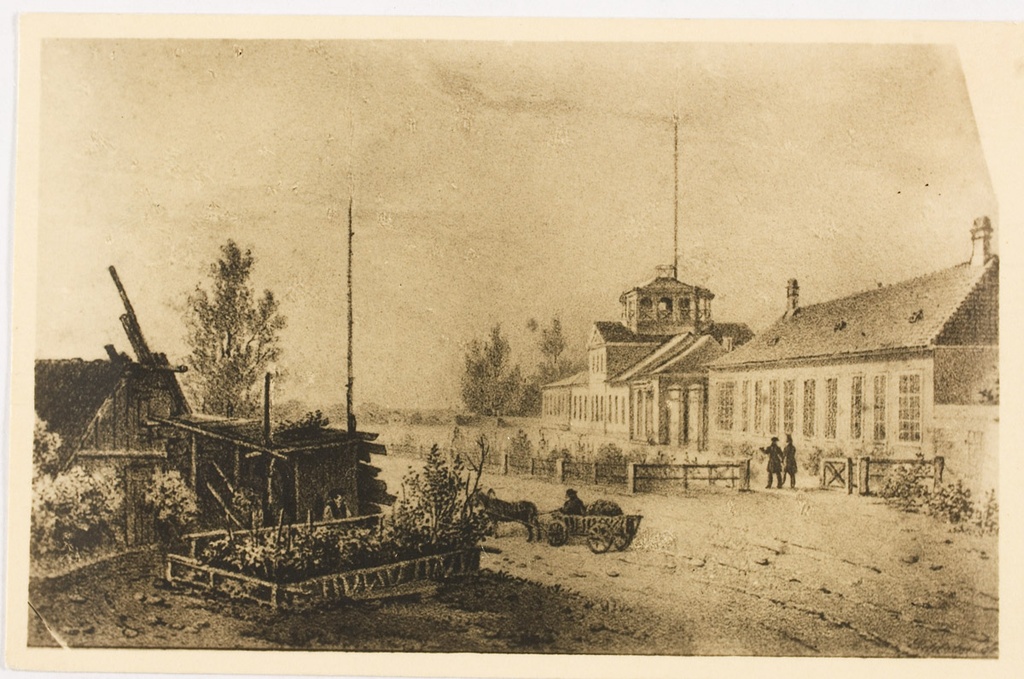 G. Fr. Schlater: Tähtvere tn in Tartu - litography in the 19th century. In the middle (1852)