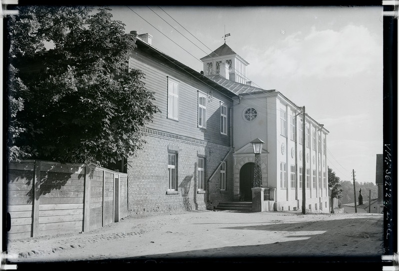 klaasnegatiiv Viljandi Eesti Haridusseltsi kooli Kõrgemäe tn tiib 1938 F T. Parri