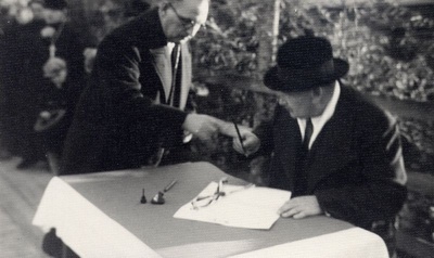 Ceremony of the installation of cornerstone in the building of the Võru Department of Eesti Pank  similar photo