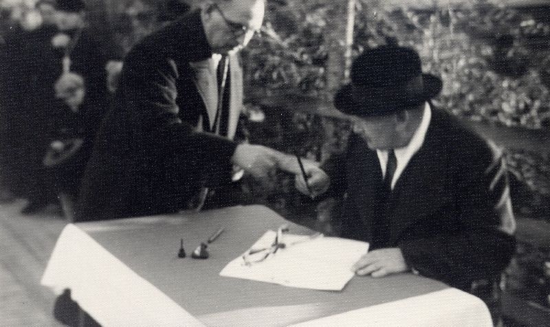 Ceremony of the installation of cornerstone in the building of the Võru Department of Eesti Pank