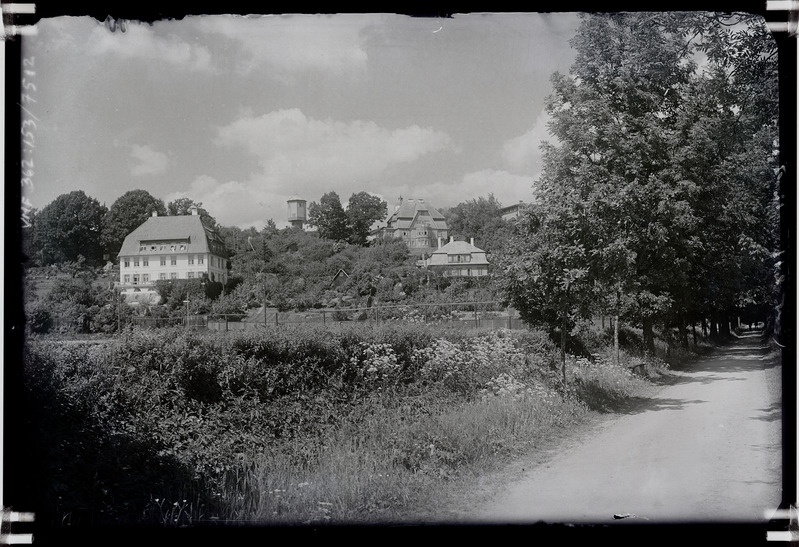 klaasnegatiiv Viljandi, Vesiflirdi pst, vaade linnale 1936 F T. Parri