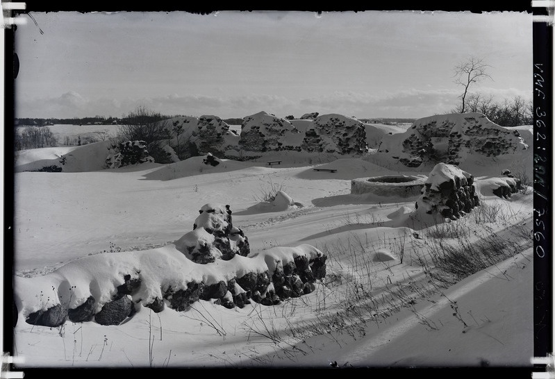 klaasnegatiiv Viljandi, Kaevumägi järve poolt, talv 1935 F T. Parri