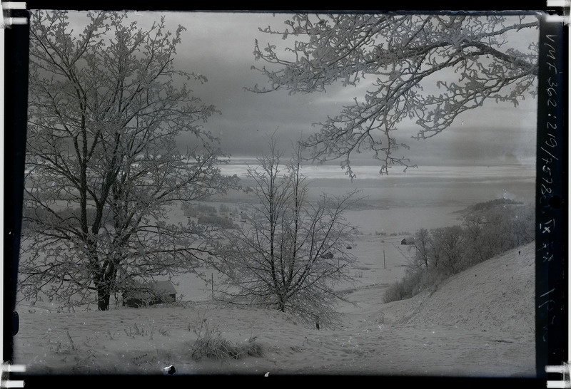klaasnegatiiv Viljandi, vaade I Kirsimäelt lõunasse, järvele 1933 F T. Parri