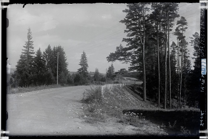 klaasnegatiiv Paistu khk, vaade Loodi kõrtsi juurest Paistu poole 1932 F T. Parri