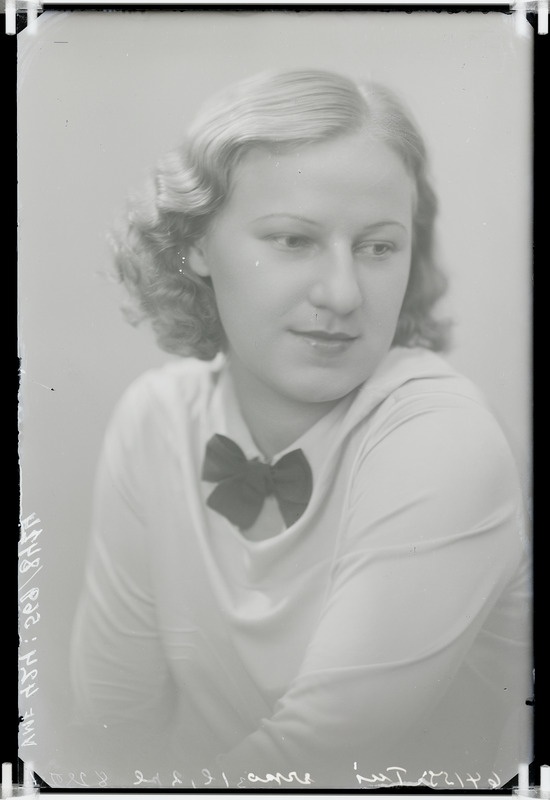 fotonegatiiv, Tui Loo, näitleja, 1936, foto J. Riet