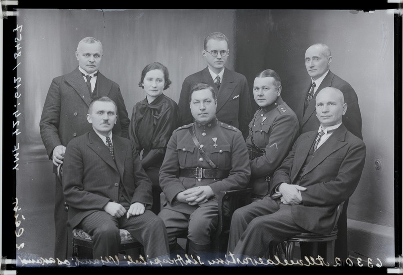 fotonegatiiv, Allveelaevastiku Sihtkapitali Viljandi osakond, grupp, sh Maramaa, Lauri, Vilms, 1935, foto J. Riet