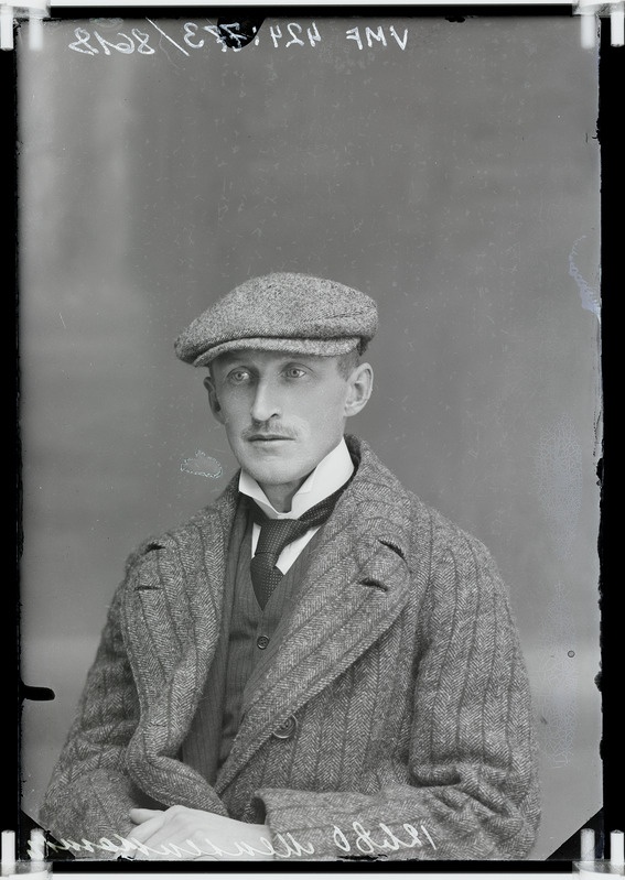 fotonegatiiv, Karl von Mensenkampff, Tarvastu mõisnik, rinnaportree, 1914, foto J. Riet