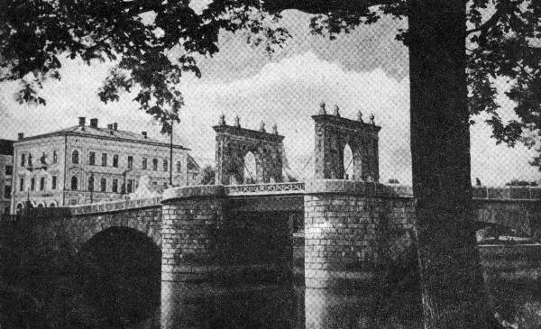 Stone bridge, behind Raekoja square 20.  Tartu, 1929.