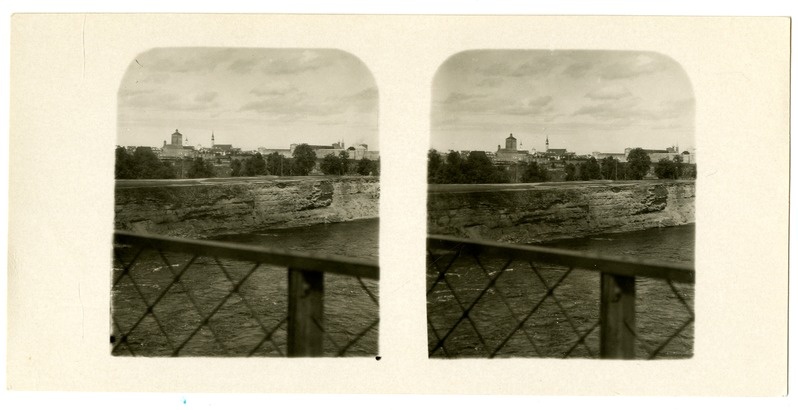 Vaade Narva linnusele ja Ivangorodi kindlusele. Stereofoto. 1931.a.