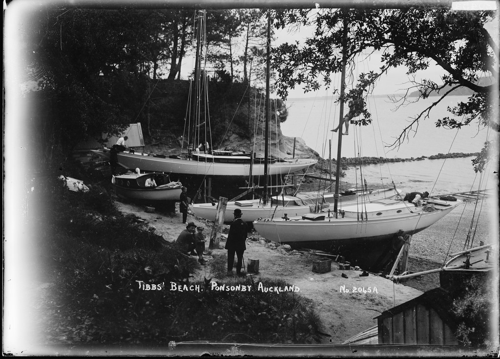 Yachts at Tibbs' Beach, Ponsonby, Auckland