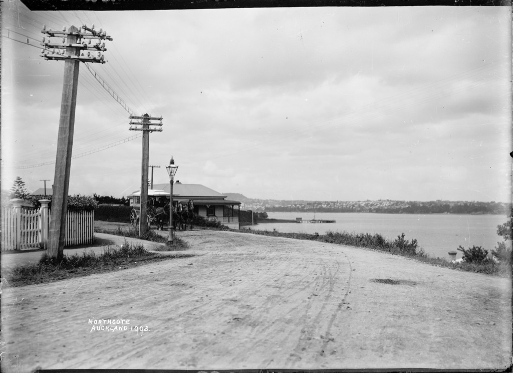 View of street in Northcote, Auckland