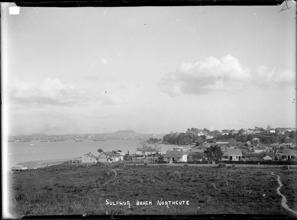 Houses at Sulphur Beach, Northcote, Auckland