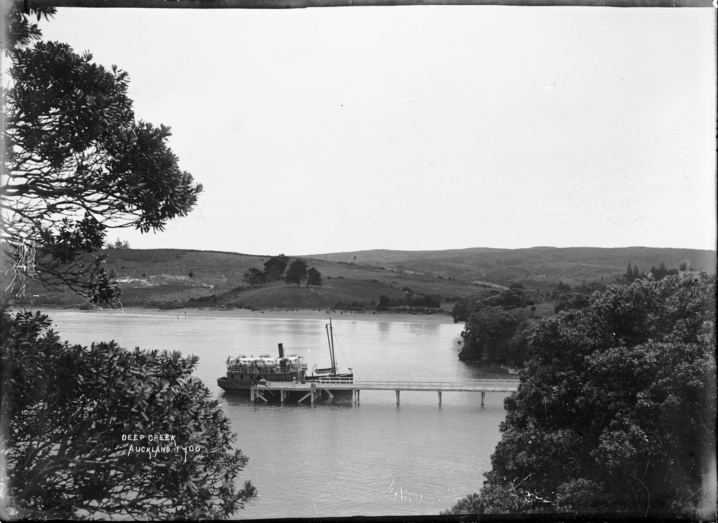 Ferry steamer at Waiake Beach, Torbay, Auckland