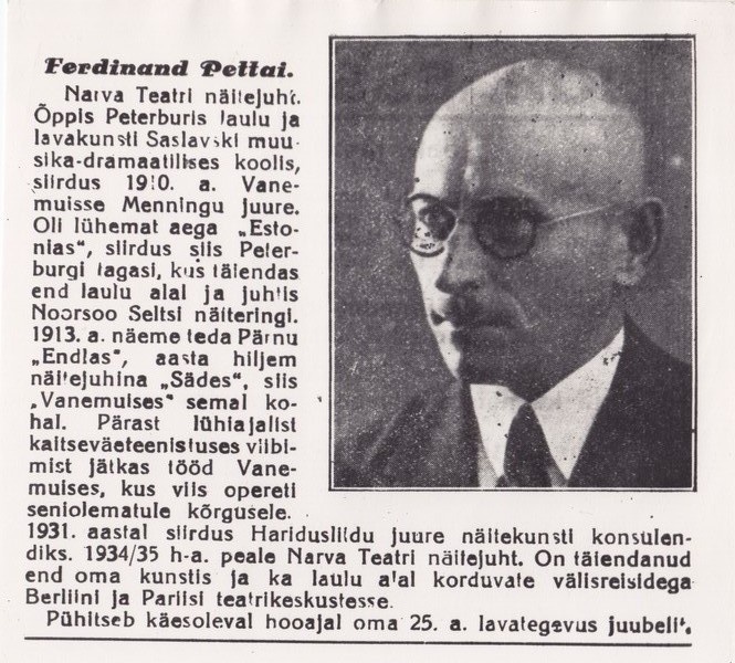 Ferdinand Pettai, Narva teatri näitejuht