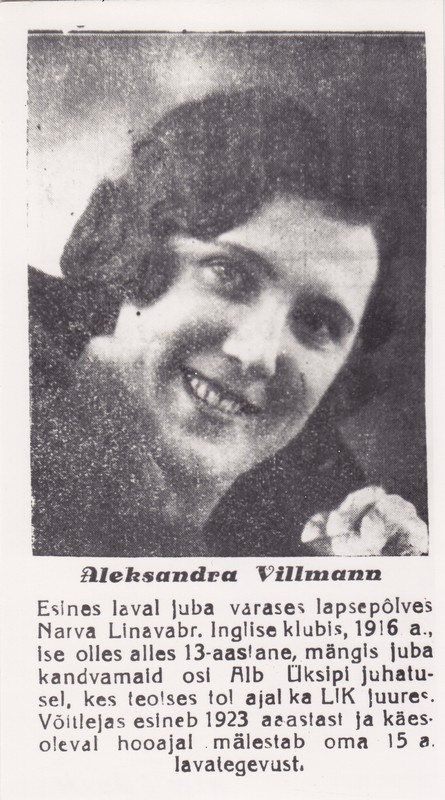 Aleksandra Villmann, Narva teatri näitleja