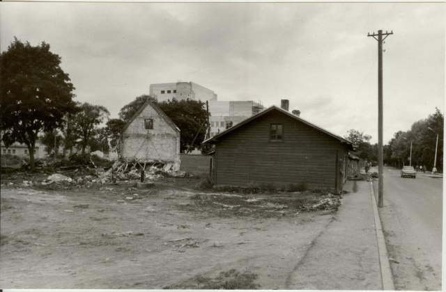 Photo old houses at the building of the cultural house in Paides 1987