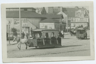 Tallinn, horse tram on Pärnu highway.  similar photo