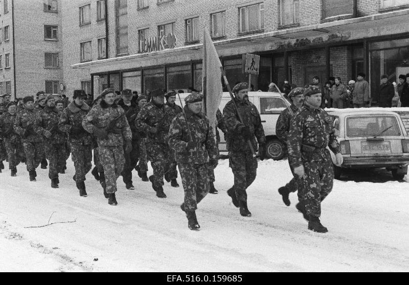 Kaitseliidu Lääne-Viru malev Eesti Vabariigi 76. aastapäeva paraadil.