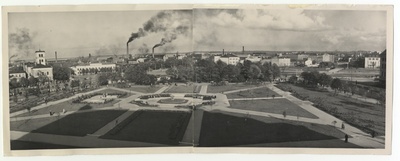 Tallinn, Stalin Square, view of the window of the concert hall "Estonia".  duplicate photo