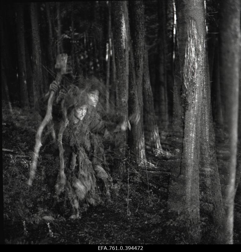 Stuudio "Tallinnfilm" muusikaline lastefilm "Nukitsamees" filmivõtted. Metsamoorina Ita Ever.