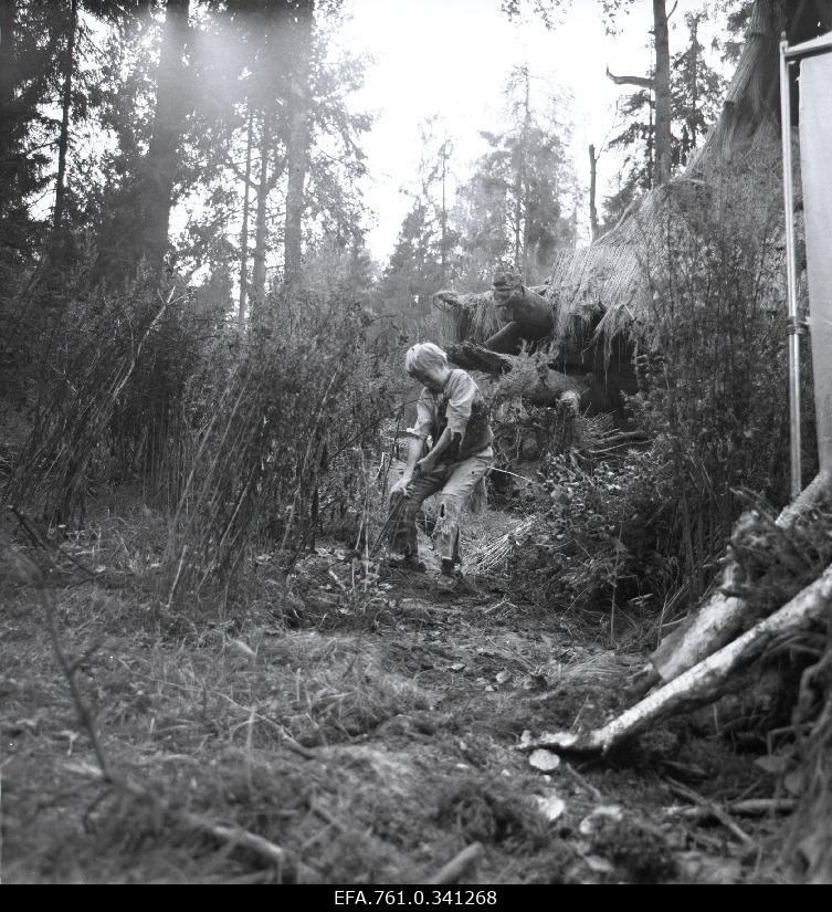 Stuudio "Tallinnfilm" muusikaline lastefilm "Nukitsamees" filmivõtted. Kusti - Ülari Kirsipuu.