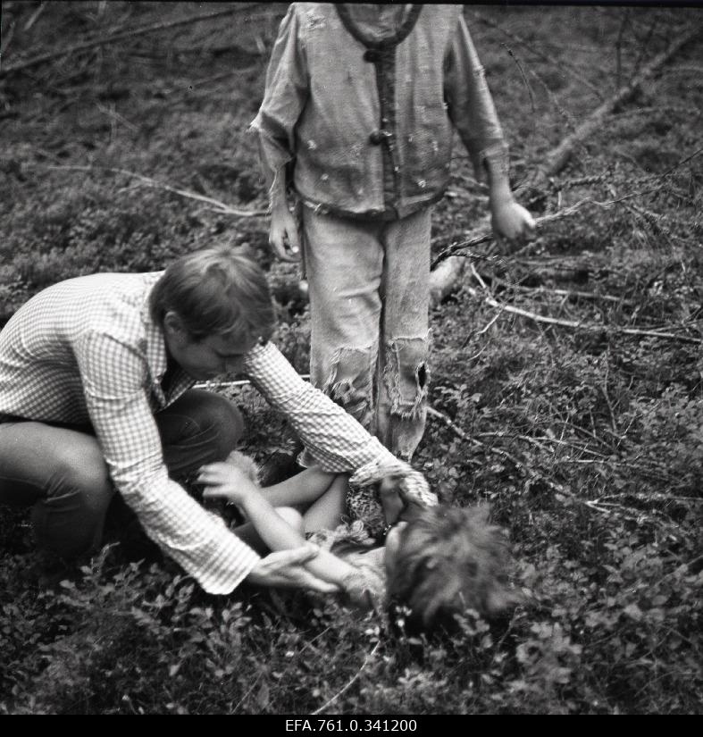 Stuudio "Tallinnfilm" muusikaline lastefilm "Nukitsamees" filmivõtted. Nukitsamees - Egert Soll.